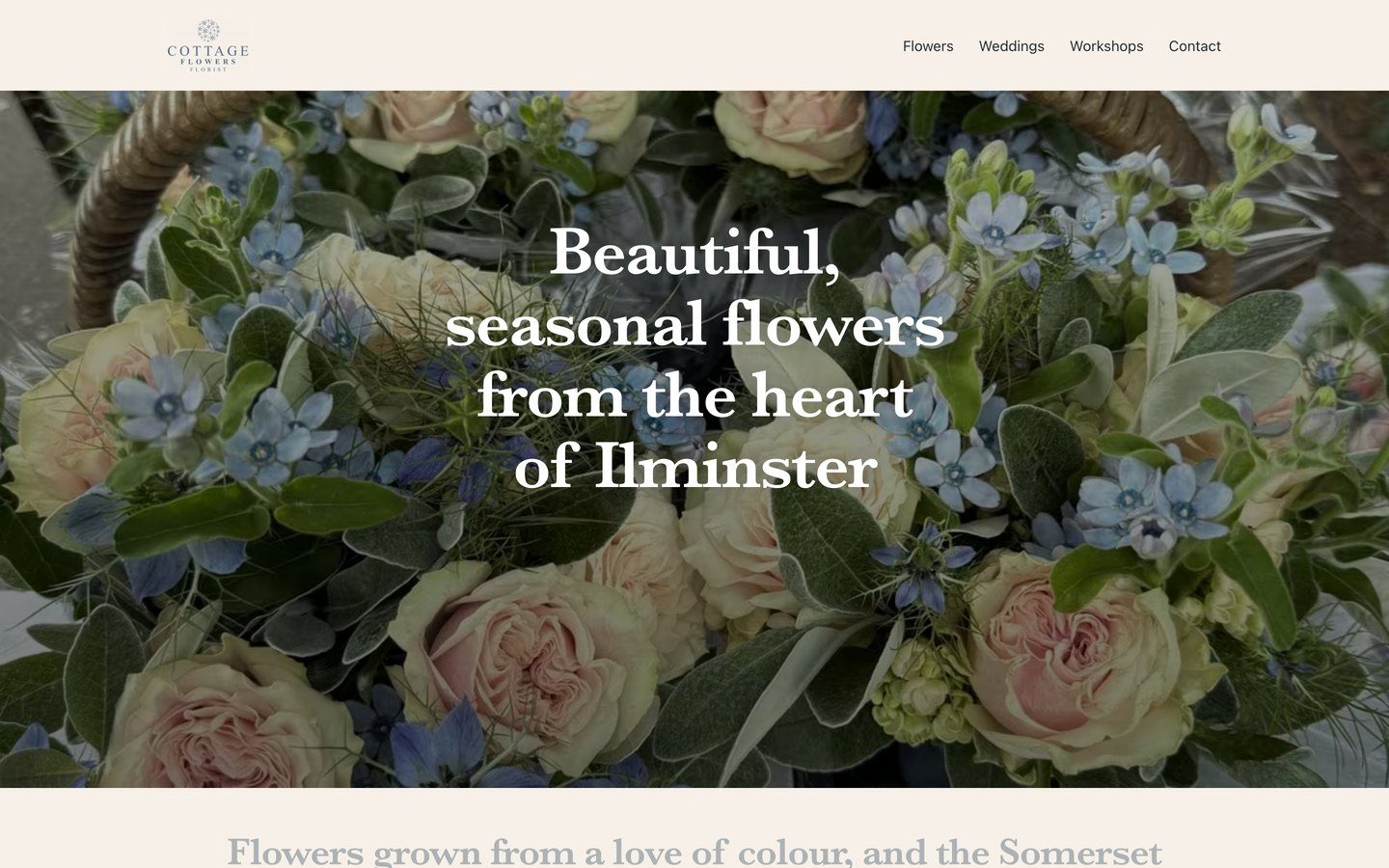 Cottage Flowers · a homepage we designed